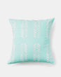 Teal Cotton Embroidered Cushion Cover