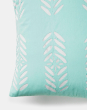 Teal Cotton Embroidered Cushion Cover