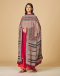 Maroon Silk Printed Dupatta