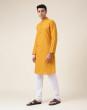 Mustard Cotton Dobby Slim Fit Long Kurta