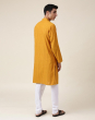 Mustard Cotton Dobby Slim Fit Long Kurta