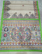 Tussar Ghiccha Silk Saree with Madhubani Hand Painted