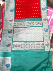 100% Pure Gadwal  Green ,  multi Silk Saree