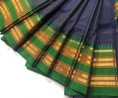 Narayanpet Silk  Green, blue Saree