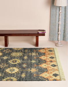 Blue Jute Woven Dhurrie