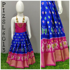 Ikat blue1 Lehenga Dress Material
