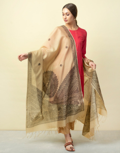 Cotton Silk Madhubani Printed Dupatta