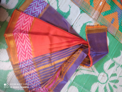 Mangalagiri Cotton orange Saree