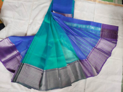 Blue Mangaldiri Silk Saree