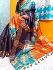 TUSSAR GHICCHA SILK SAREE WITH JARI WORK ( SIVORY DIEY)