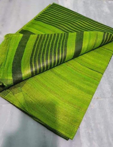 Tussar Ghicha Yellow Silk Saree