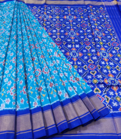 Pochampally Green, Red Ikat Saree