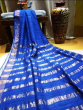 Tussar blue , multi color Silk Saree