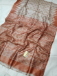 Tussar Ghicha Pink, Yellow Silk Saree