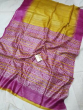 Tussar Ghicha Pink, Yellow Silk Saree