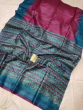Tussar Ghicha Pink, Yellow Silk Saree