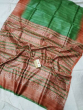 Tussar Ghicha Pink, Yellow Silk Saree