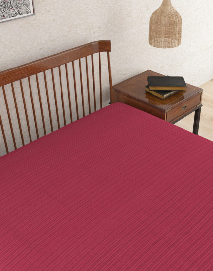 Red Mehulika Cotton Woven Bedcover