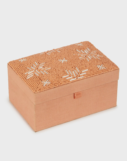 Coral Aadhaya Beaded Utility Box - Large