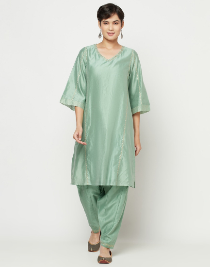 Cotton Silk Ganga A-Line 2Pc Kurta Set