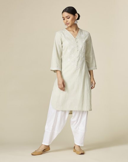 Cotton Embroidered 2 Piece Kurta Set