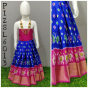 Ikat blue1 Lehenga Dress Material