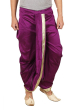 Larwa Solid Men's Silk Dhoti (Purple, Free Size)
