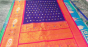 100% Pure Gadwal Orange , Blue Silk Saree